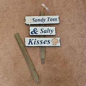 Beach Themed Sign with Starfish and Shell
